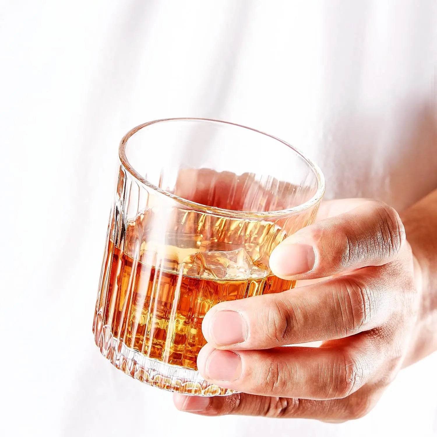 Whiskey Glasses Set of 4,Lead-Free Crystal Old Fashioned Glass,300ml - Loft&Timber