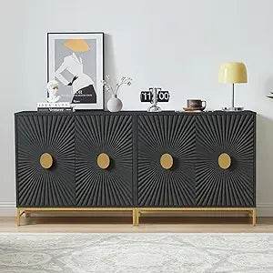Sideboard Buffet Cabinet Set of 2 with 2 Doors and Adjustable Shelves - Loft&Timber