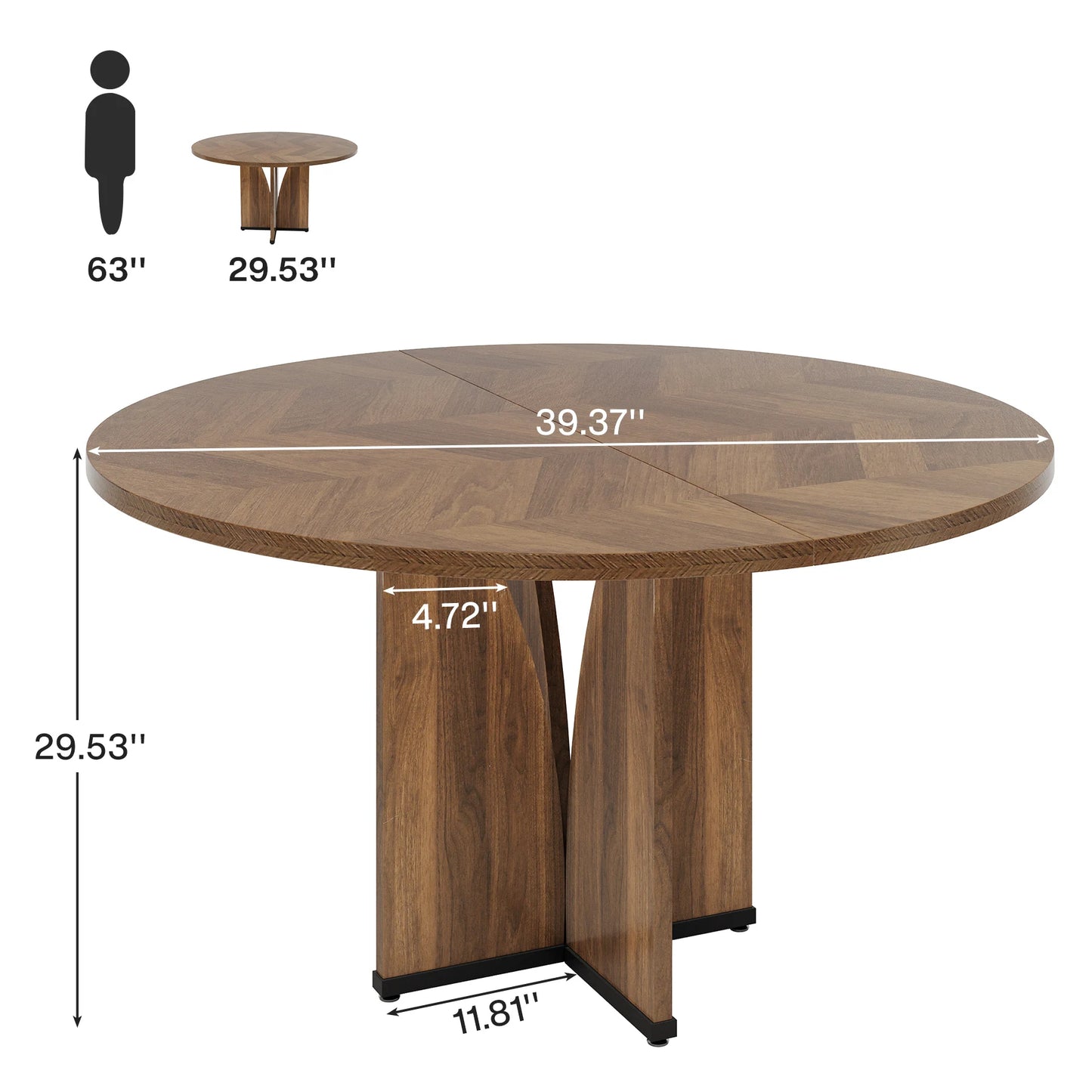 Tribesigns 39" Round Conference Table for 4 - Loft&Timber