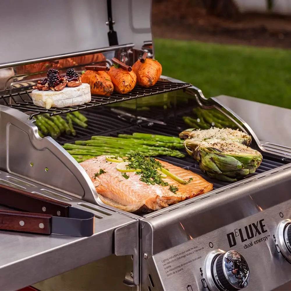 Patio, Lawn & Garden Deluxe 2-Burner Propane Barbecue Gas Grill with Warming Rack, 401 sq. in, 28000 BTUs - Loft&Timber