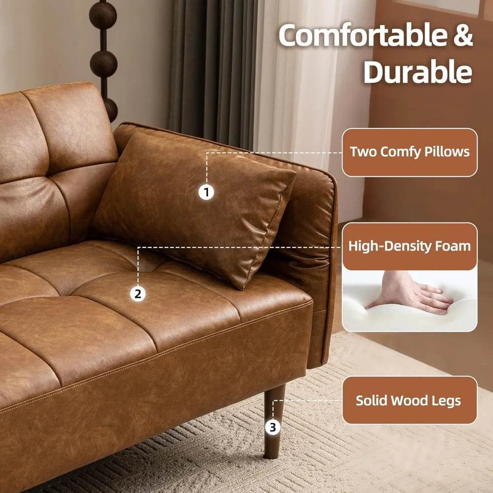 85” Futon Sofa Bed, Sleeper Sofar - Loft&Timber