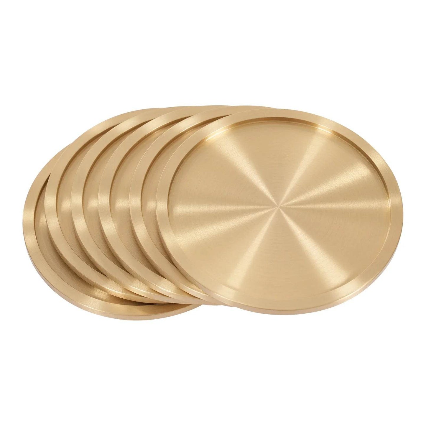 Heavy Brass Coasters for Drinks 6-Pack - Loft&Timber