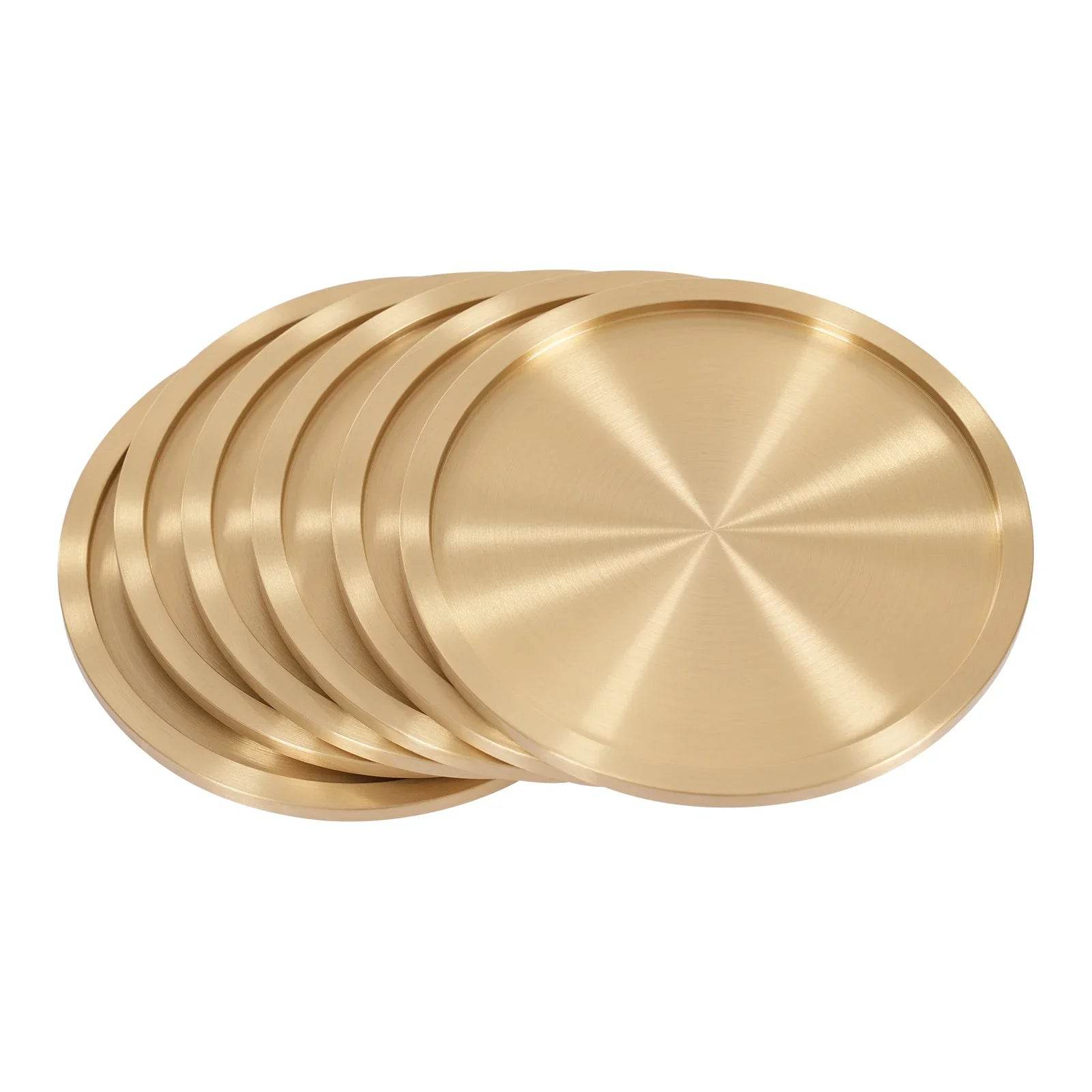 Heavy Brass Coasters for Drinks 6-Pack - Loft&Timber