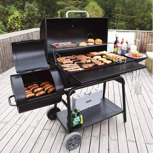 Large Outdoor BBQ Grill with 1200 Sq. In. Cooking Area and Offset Smoker - Royal Gourmet CC2036F - Loft&Timber