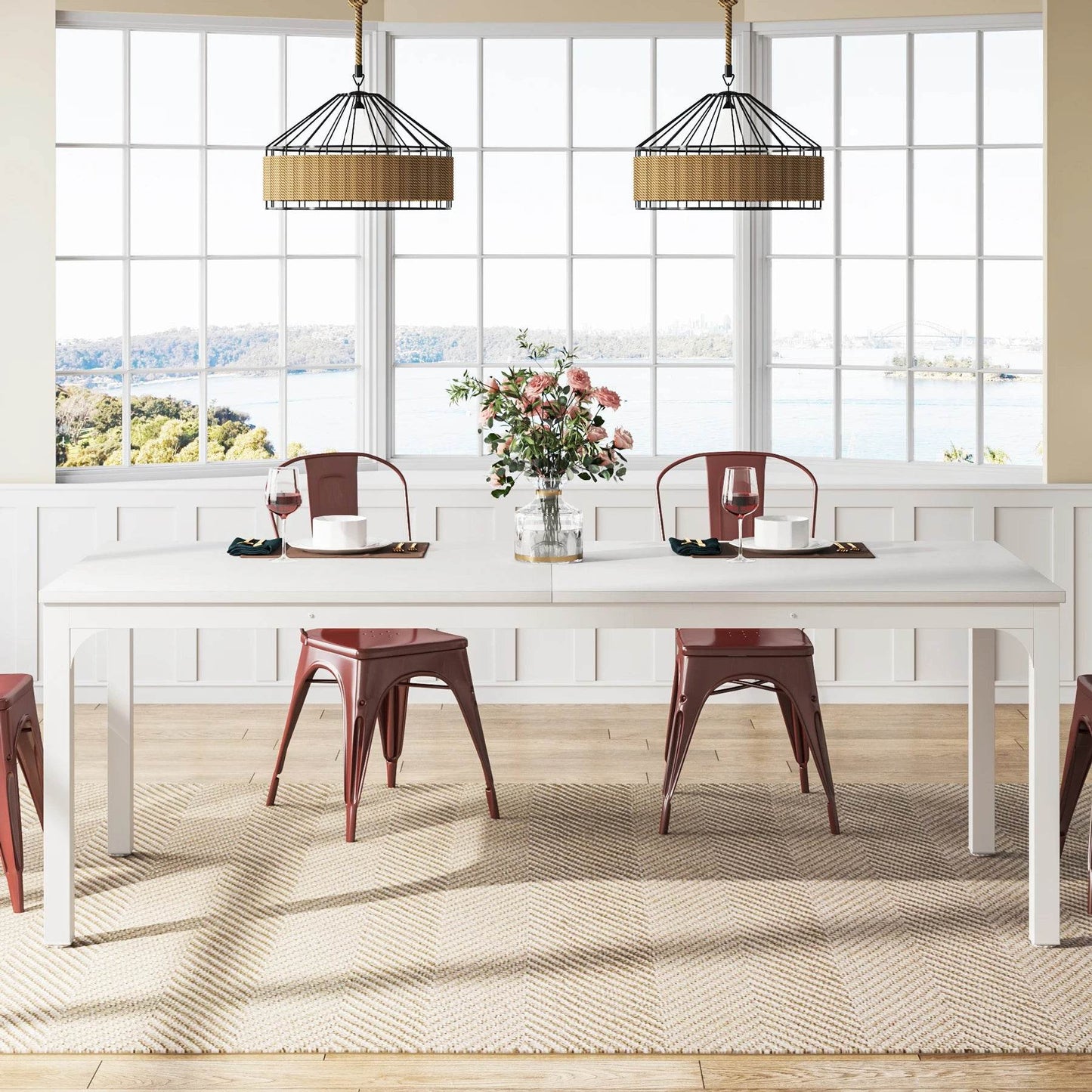 Tribesigns Dining Table for 6-8 People, 200cm - Loft&Timber