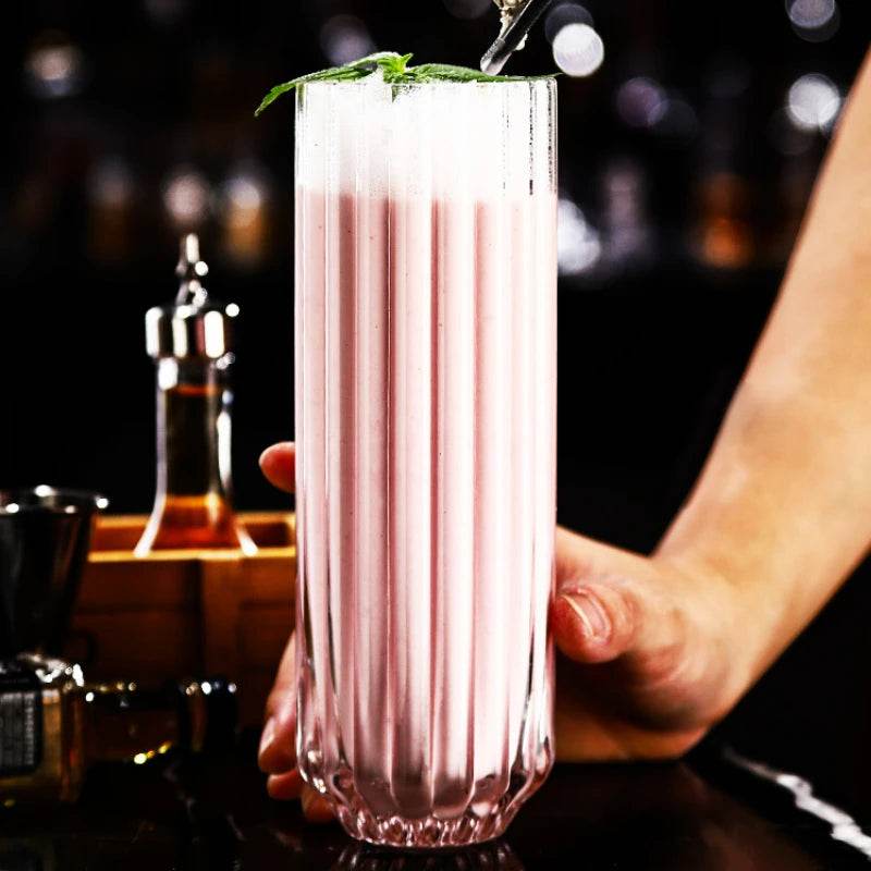 Korean Style Stripe Bud Cocktail Glasses Cup - Loft&Timber