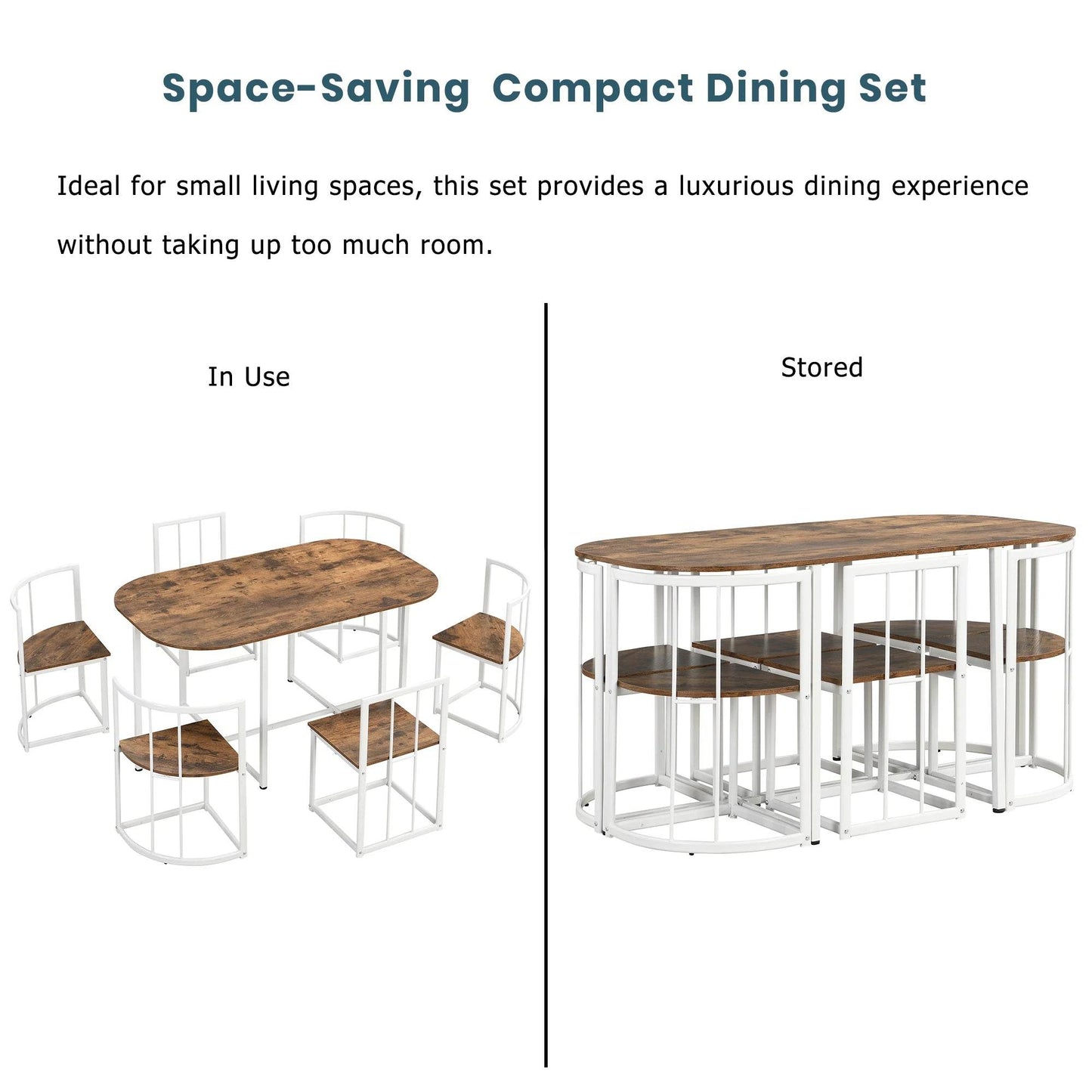 TOPMAX Modern 7-Piece Dining Table Set - Loft&Timber