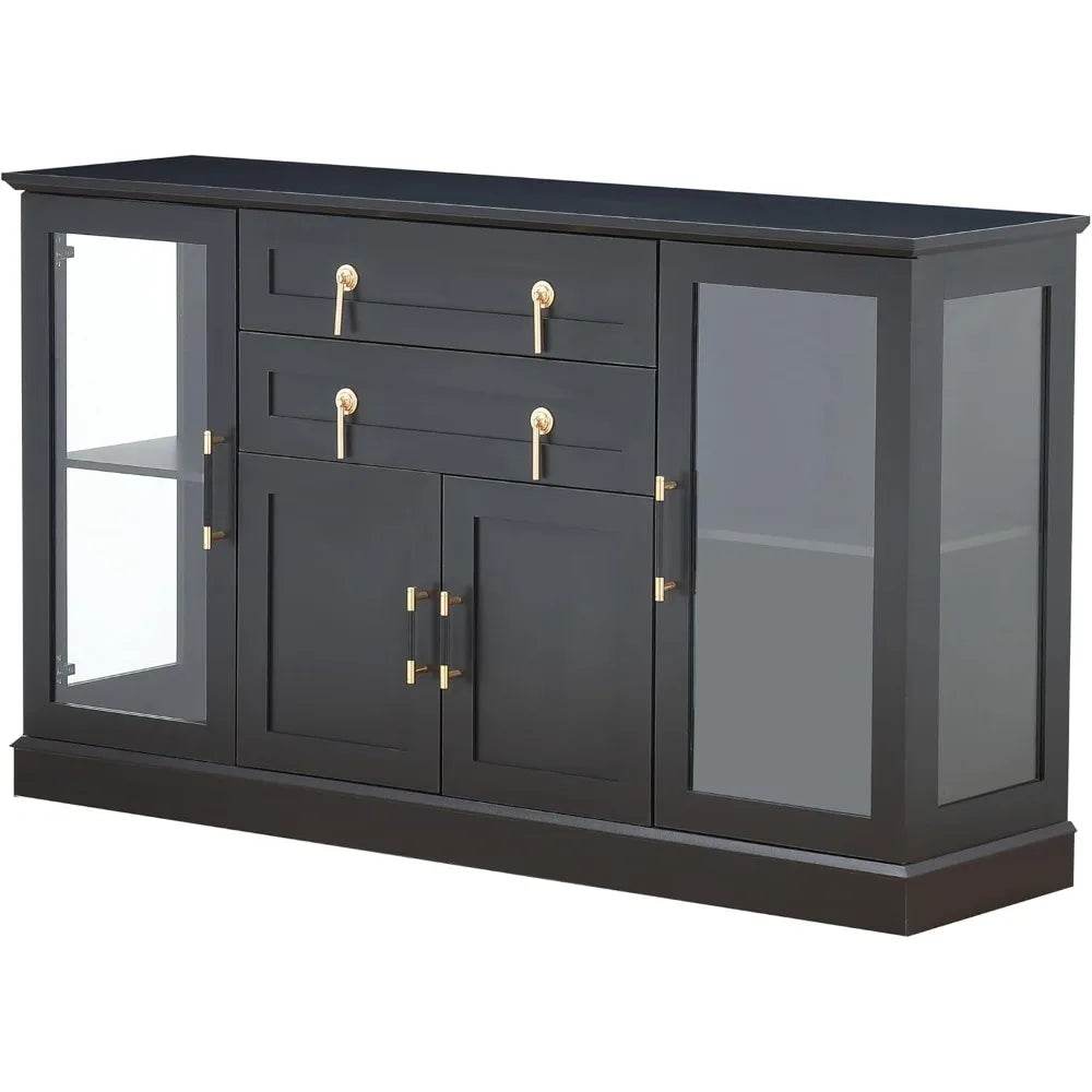 58'' Accent Buffet Credenza with 2 Glass Doors - Loft&Timber