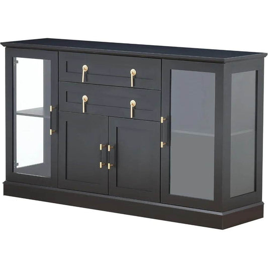 58'' Accent Buffet Credenza with 2 Glass Doors - Loft&Timber