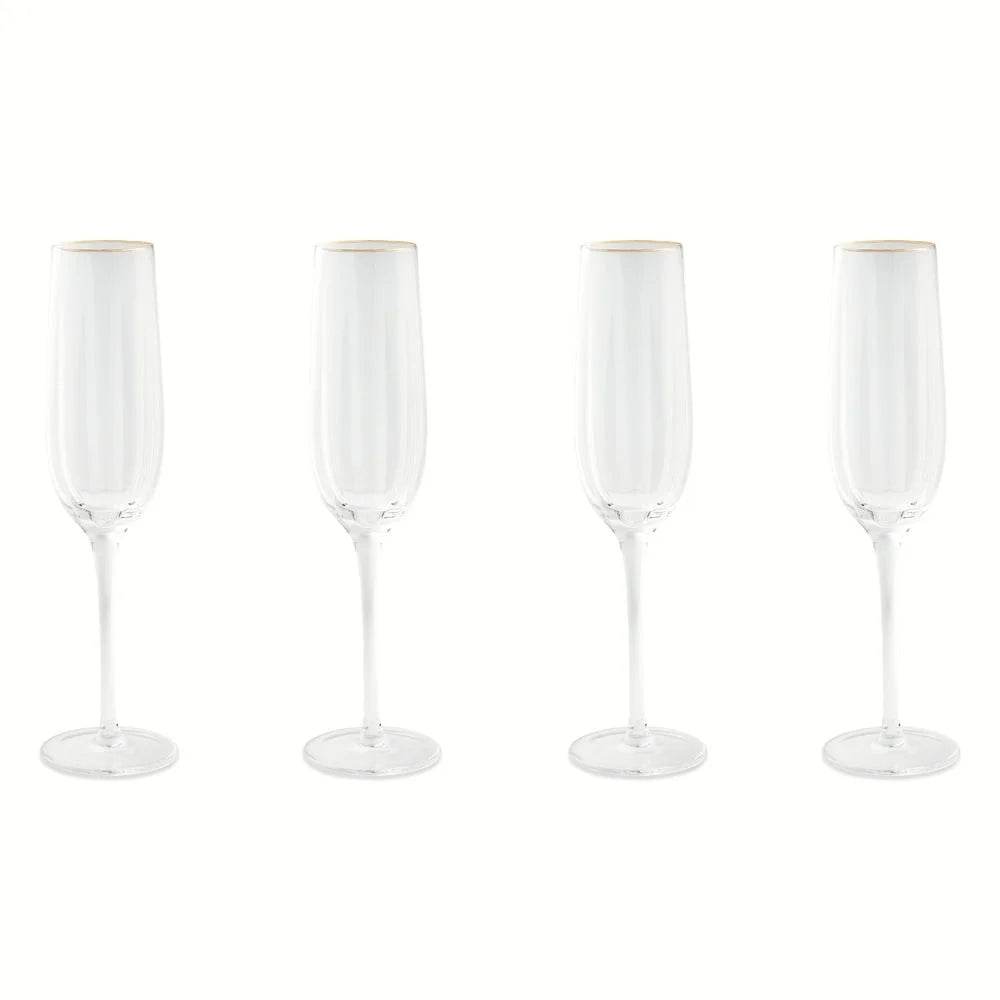 4-Pack Scalloped Champagne Flute Glasses Set - Loft&Timber