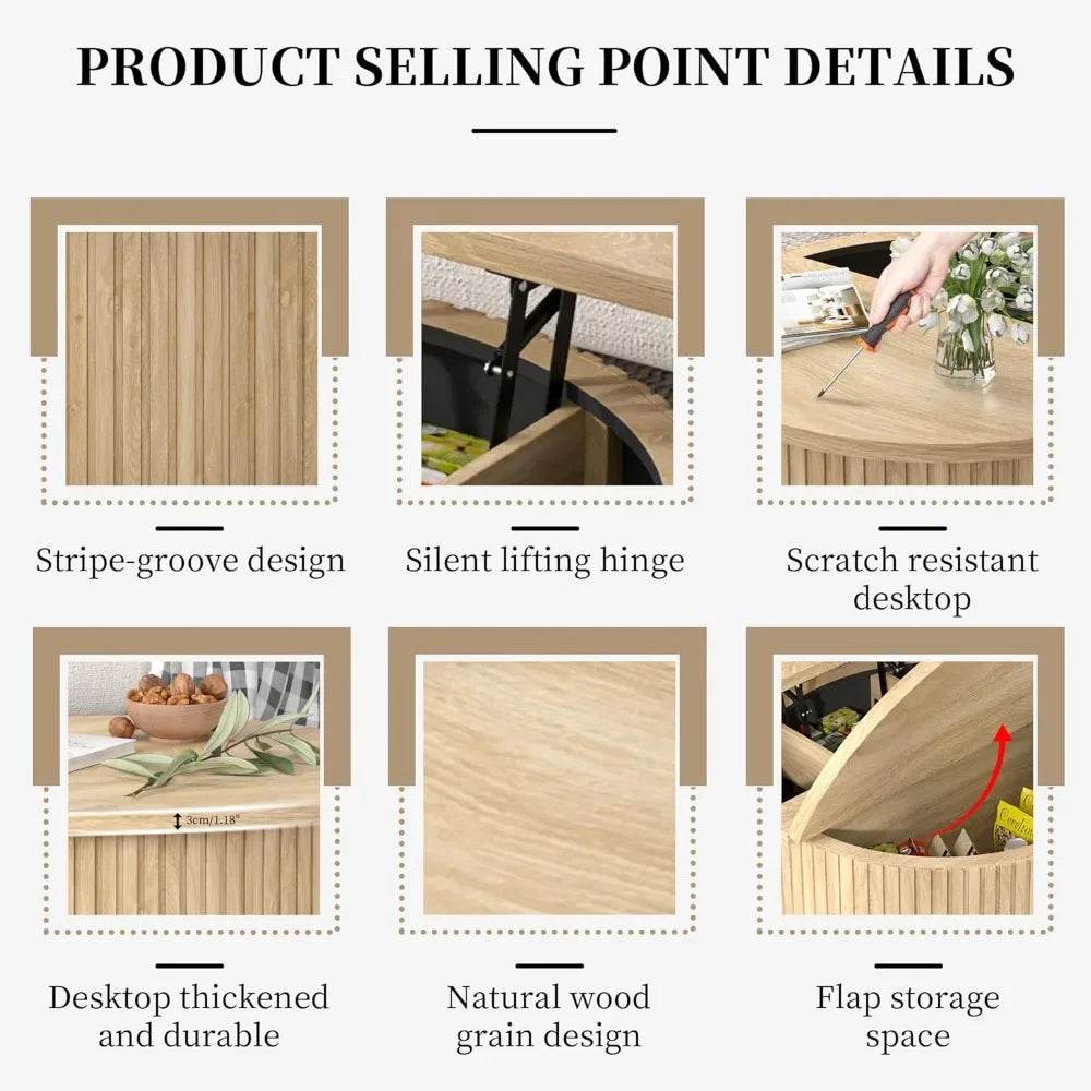 Lift Top Coffee Table with Storage 34.6'' - Loft&Timber