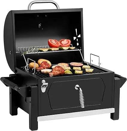 Portable Charcoal Grill with Warming Rack and 303 Sq. In. Cooking Space for Outdoor Use - Loft&Timber