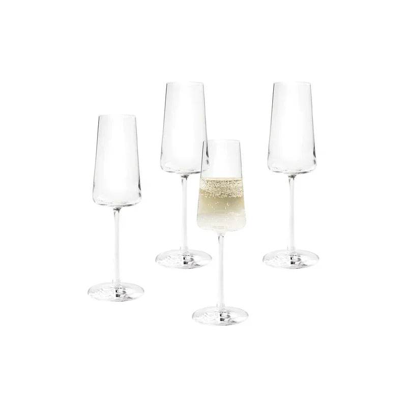 Clear Flared Champagne Flute Set 4 Pack - Loft&Timber