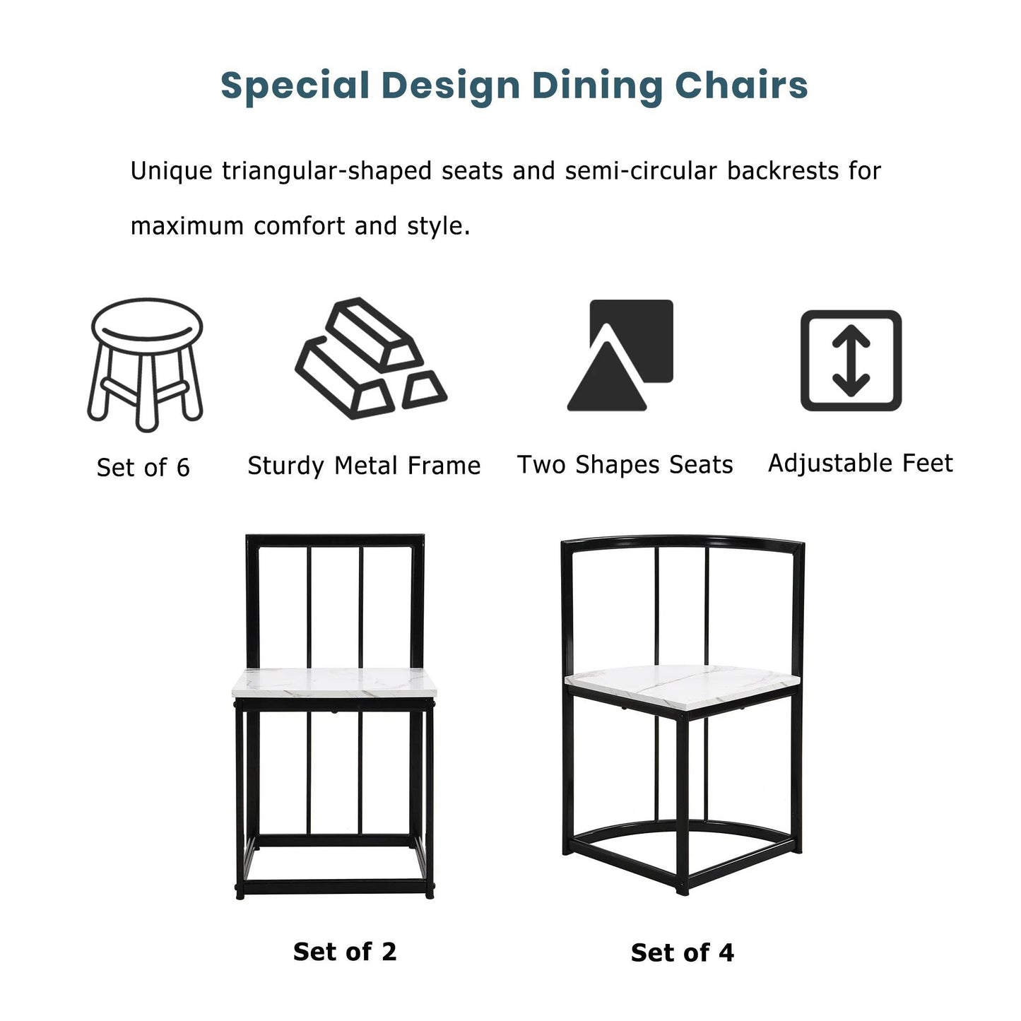 TOPMAX Modern 7-Piece Dining Table Set - Loft&Timber