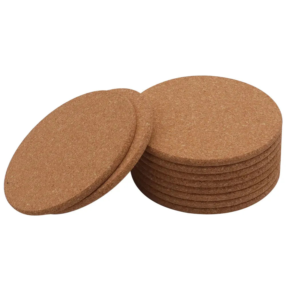 US Stock 10pcs Round Cork Coasters 3.9" Diameter - Loft&Timber