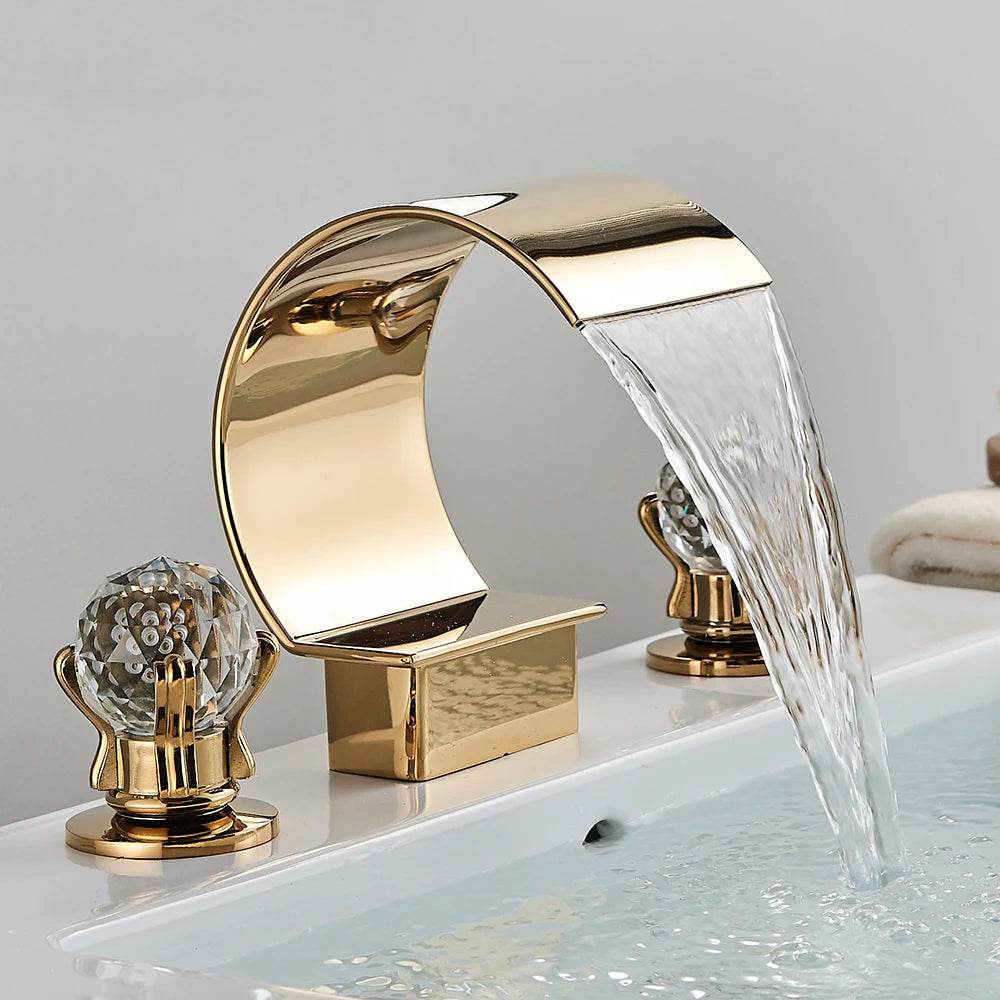 Senlesen Luxury Golden Waterfall Basin Faucet - Loft&Timber