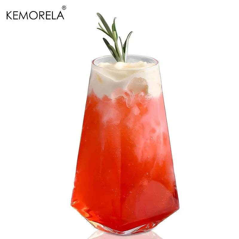 KEMORELA 500ml Geometric Highball Glasses Crystal Clear - Loft&Timber