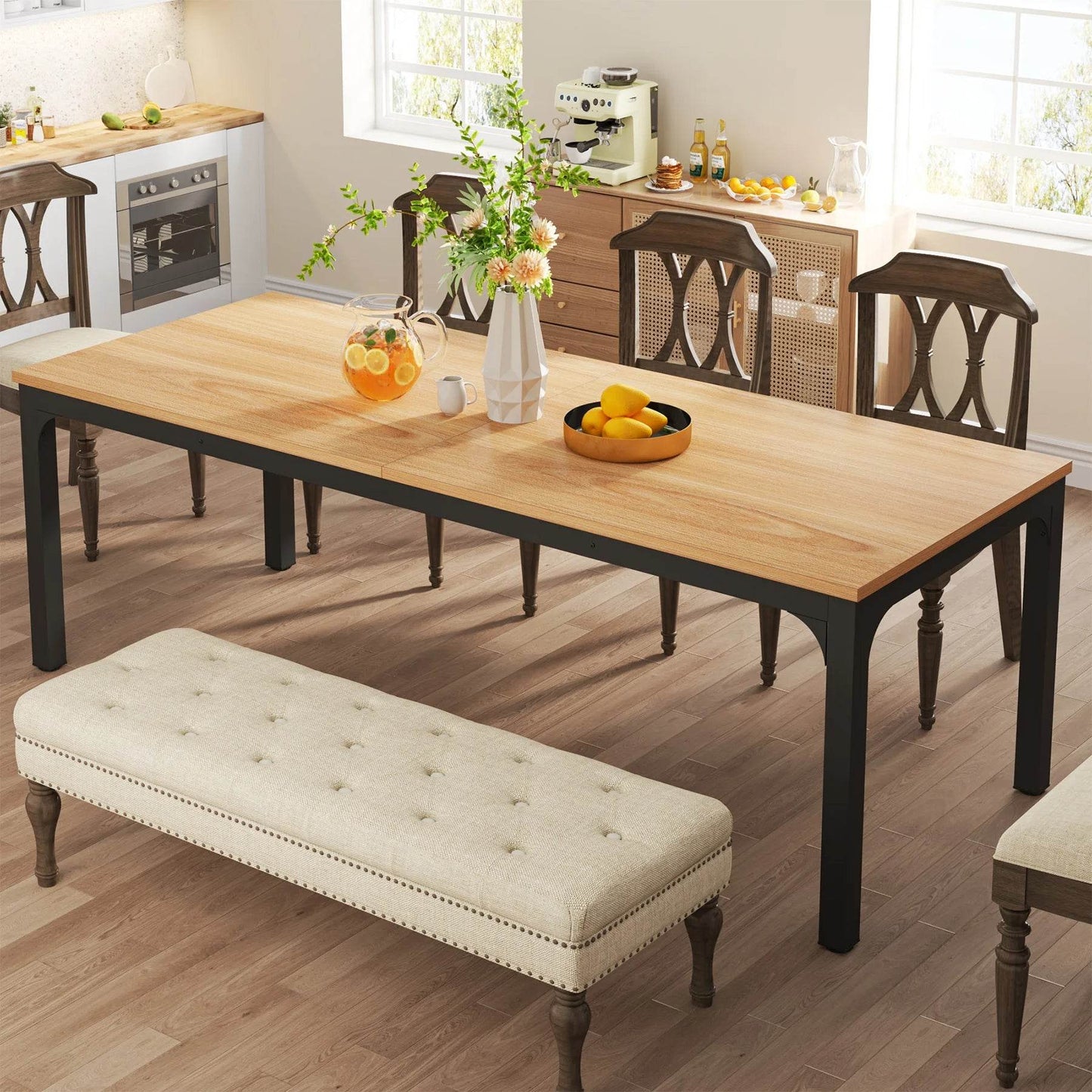 Tribesigns Dining Table for 6-8 People, 200cm - Loft&Timber