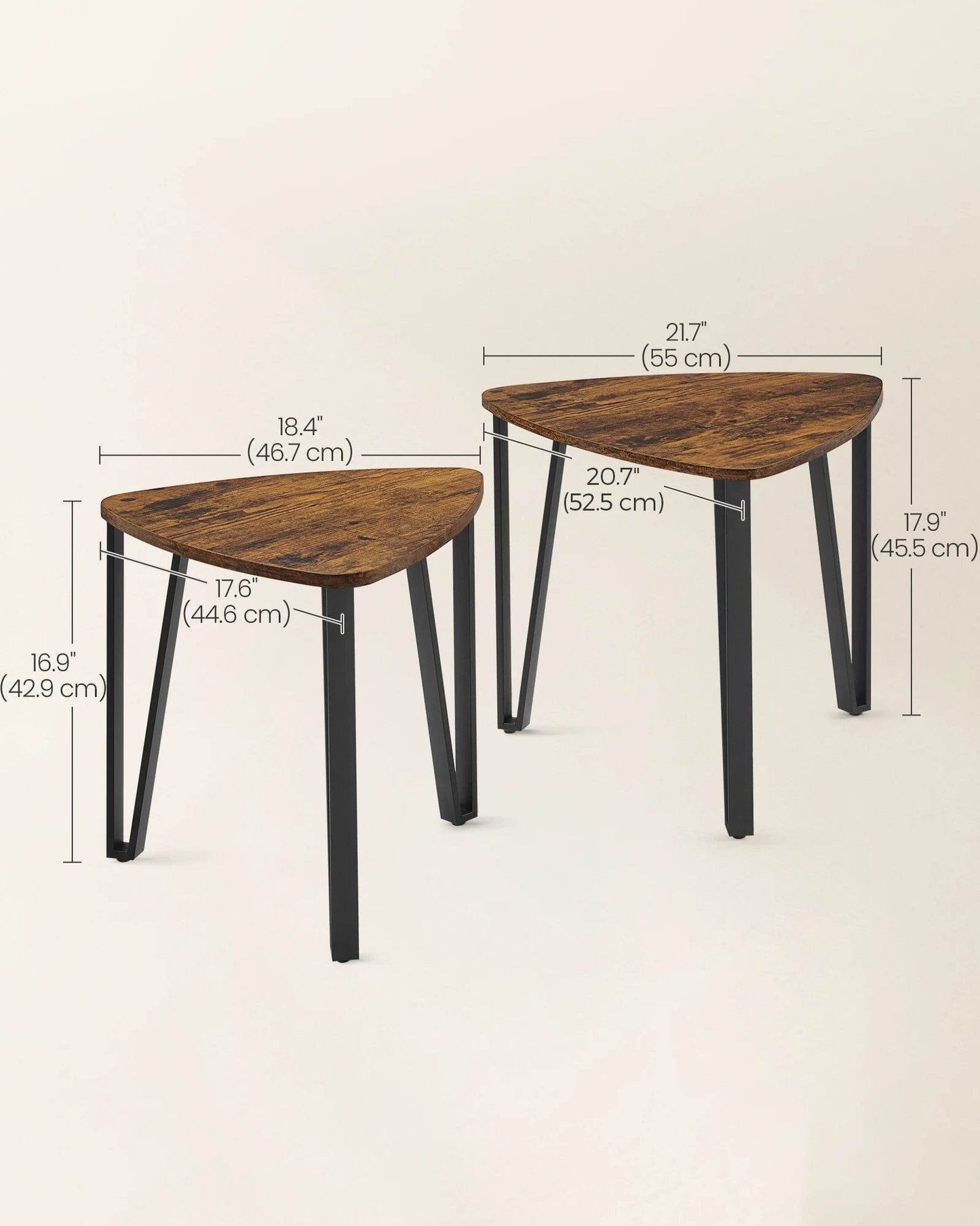 VASAGLE Nesting End Tables Set of 2 - Loft&Timber