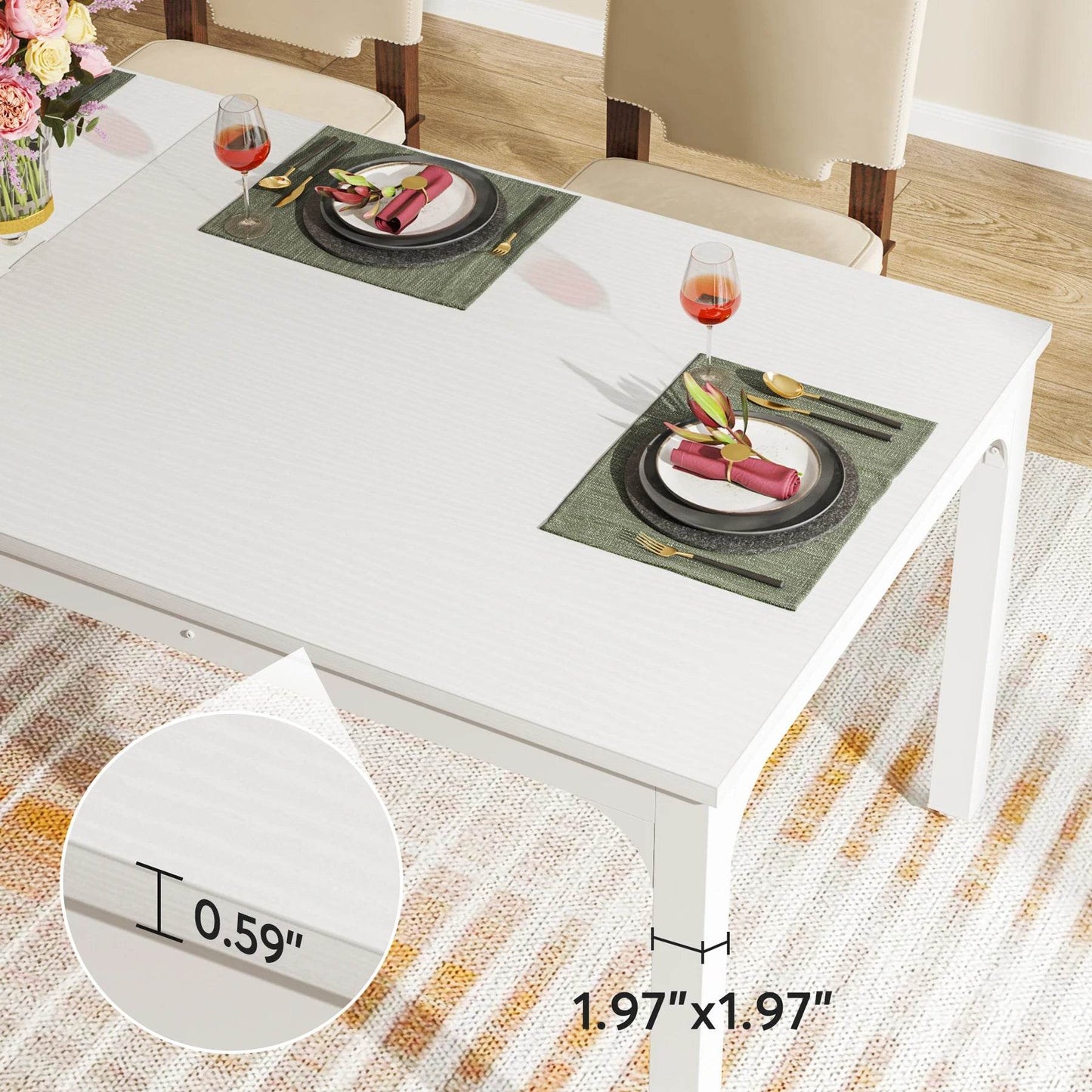 Tribesigns Dining Table for 6-8 People, 200cm - Loft&Timber