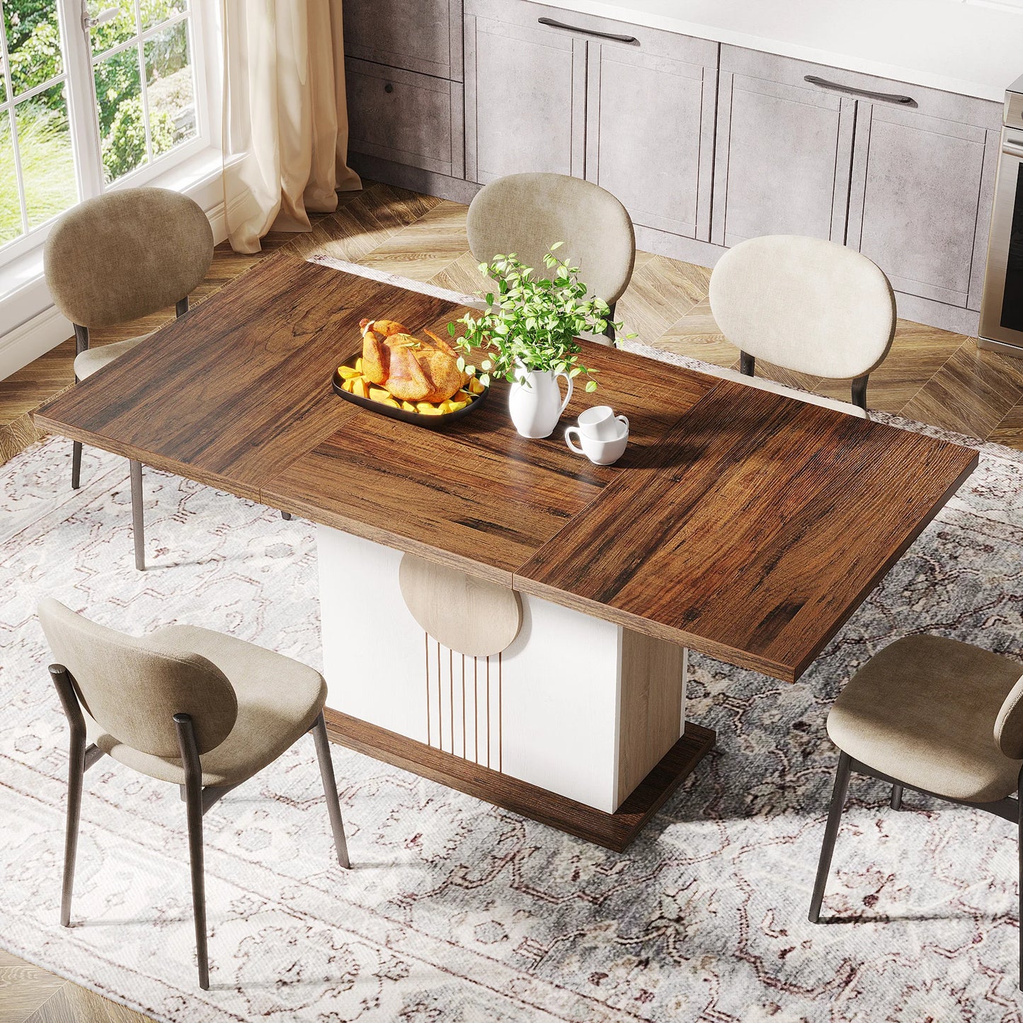 Tribesigns 55" Rectangular Dining Table for 4 to 6 - Loft&Timber