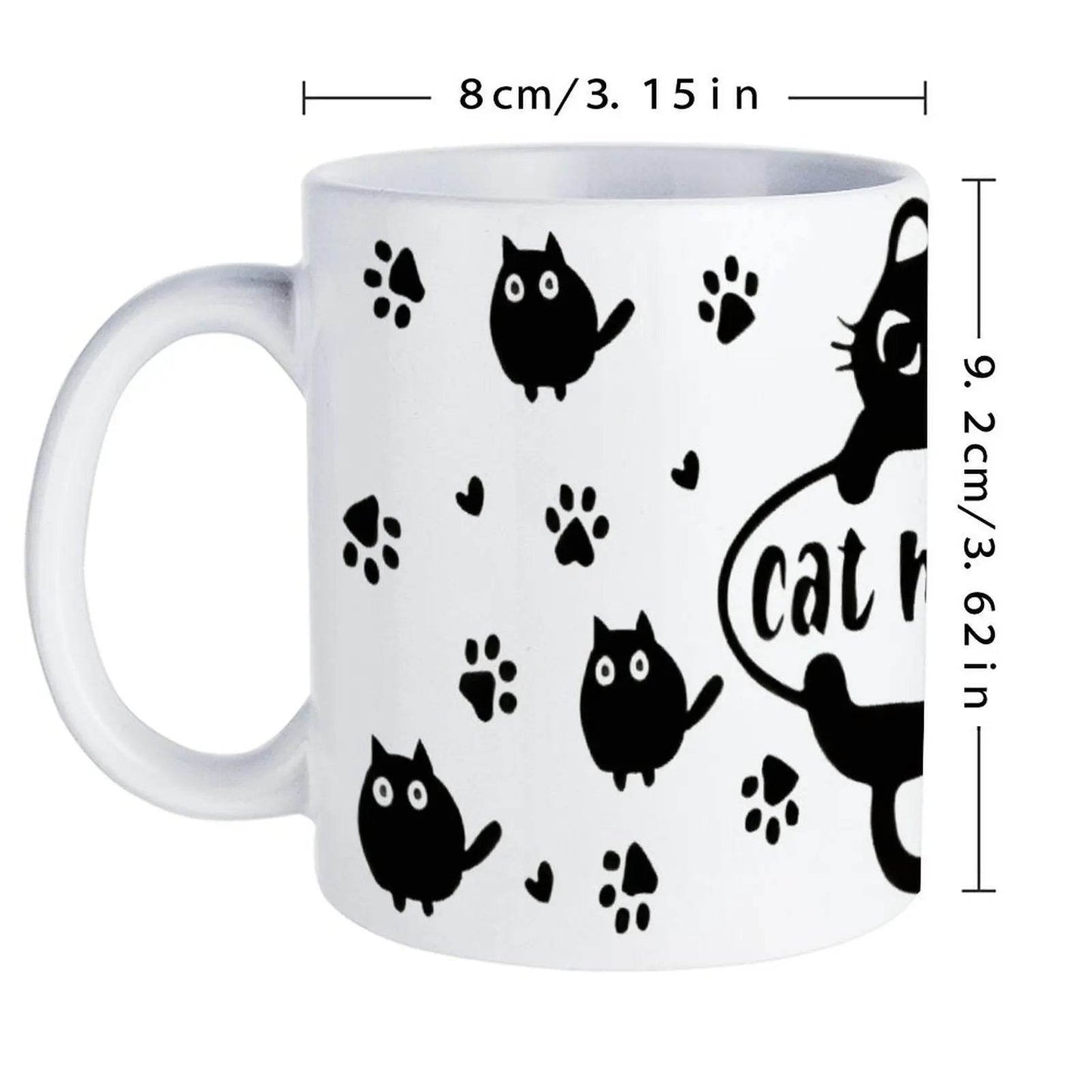 Image Of A Cat Mom Surrounded By Paw Prints Mug, 11oz Cute Mug - Loft&Timber