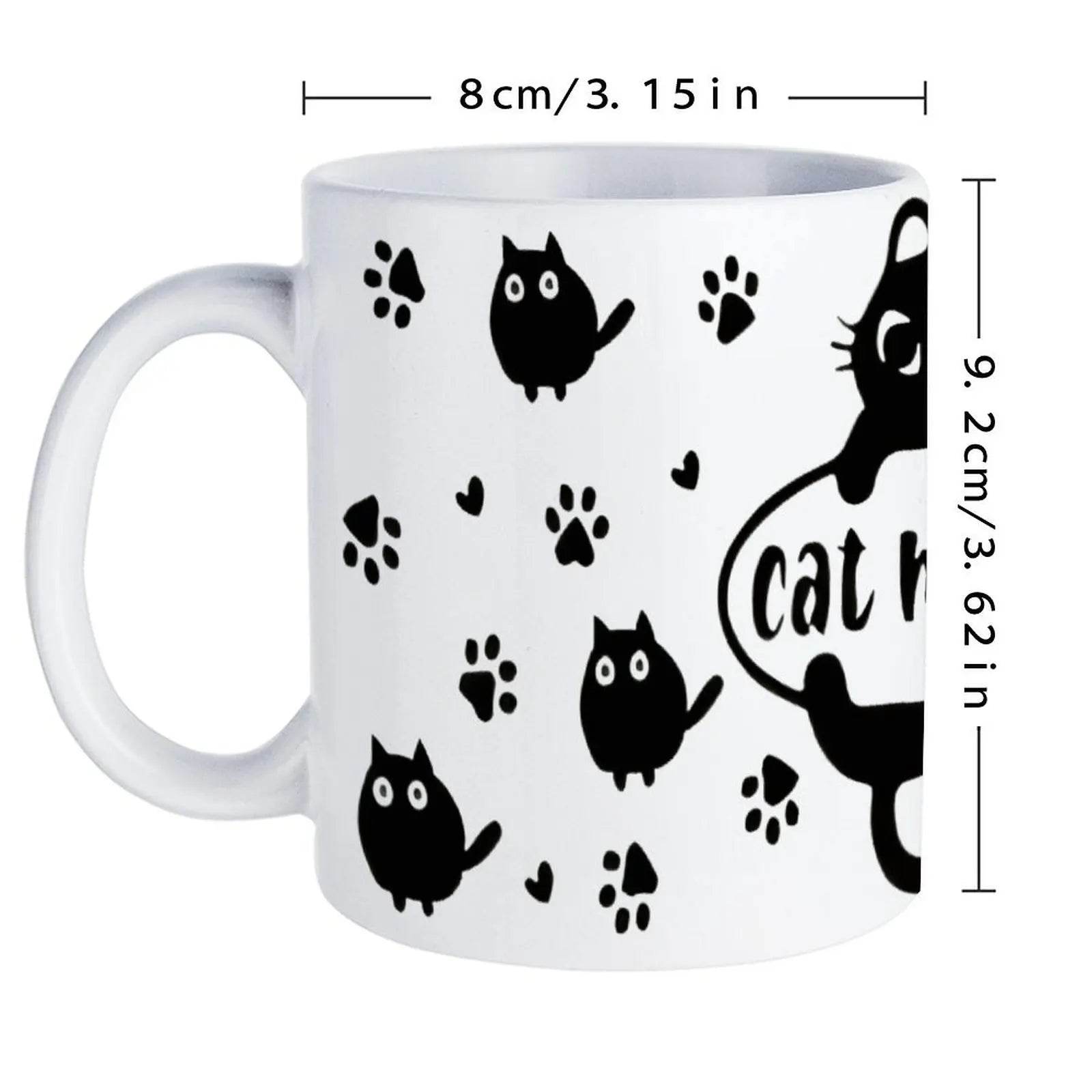 Image Of A Cat Mom Surrounded By Paw Prints Mug, 11oz Cute Mug - Loft&Timber