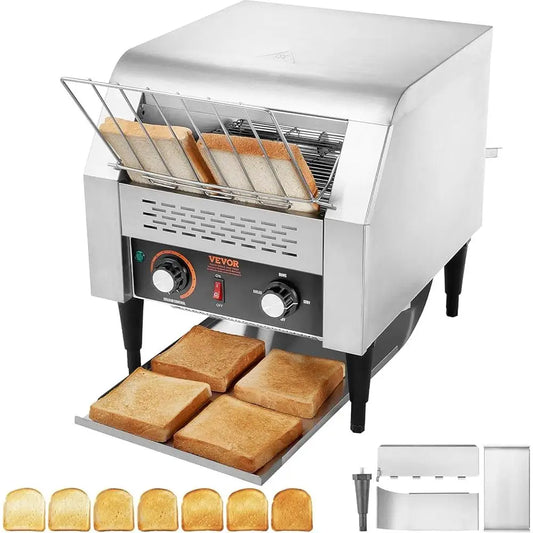 Commercial Conveyor Toaster 300 Slices Per Hour Heavy Duty Stainless Steel Toaster Oven