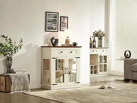 58'' Accent Buffet Credenza with 2 Glass Doors - Loft&Timber