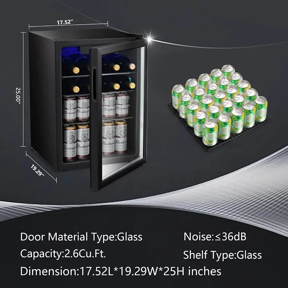 2.6cu.ft Wine Cooler/Cabinet Beverage Refrigerator