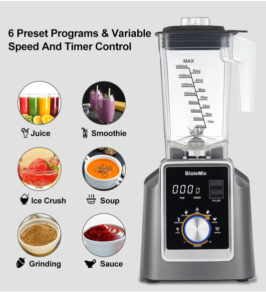 Biolomix Digital BPA FREE 2L Automatic Program Professional Commercial Blender