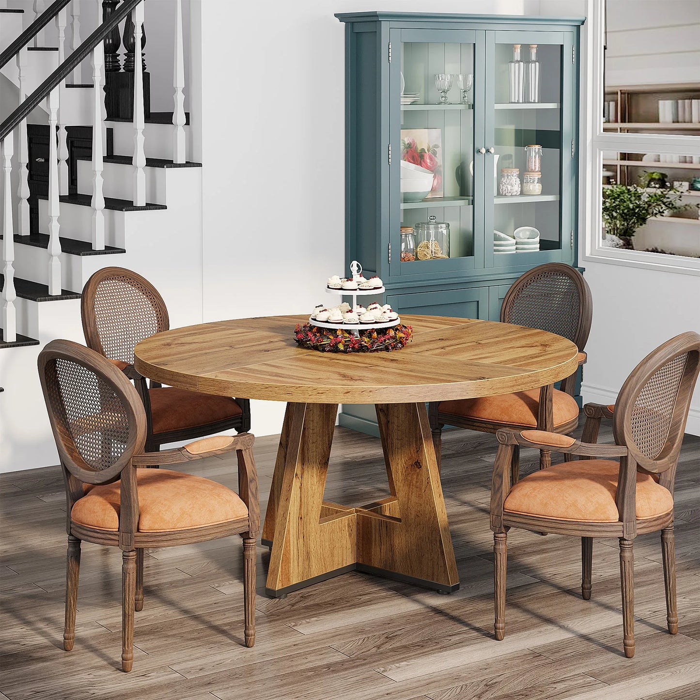 Tribesigns Round Dining Table for 4, 47" - Loft&Timber
