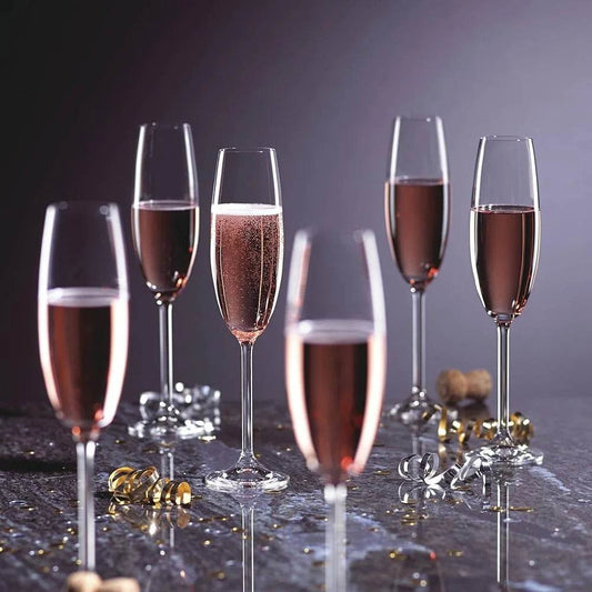 Champagne Flute Set of 6 Break Resistant Glasses - Loft&Timber