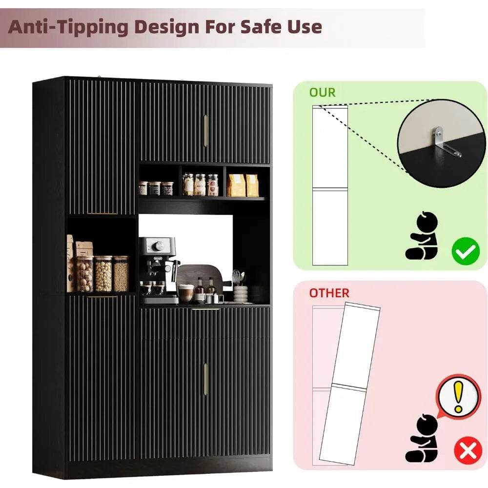 71” Kitchen Pantry Storage Cabinet - Loft&Timber