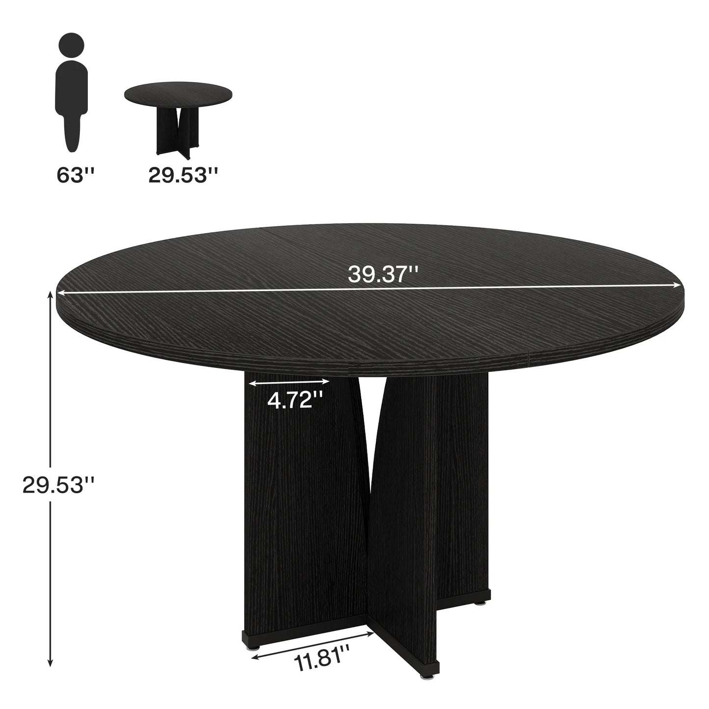 Tribesigns 39" Round Conference Table for 4 - Loft&Timber