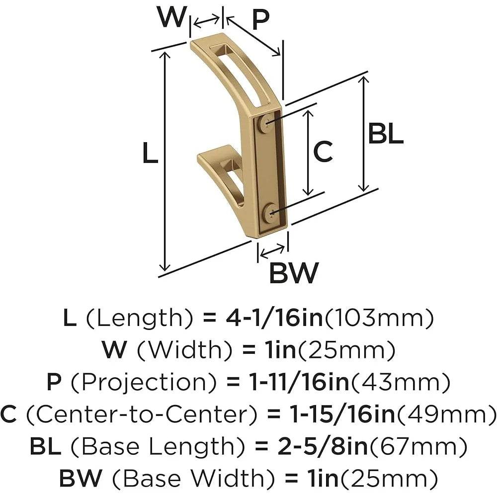 Contemporary Double Prong Decorative Wall Hook Coats Hats Bags Towels Perfect Entryway Bathroom Bedroom Easy Installation - Loft&Timber