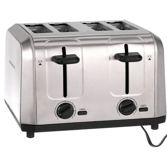 Brushed Stainless Steel 4 Slice Toaster - Loft&Timber