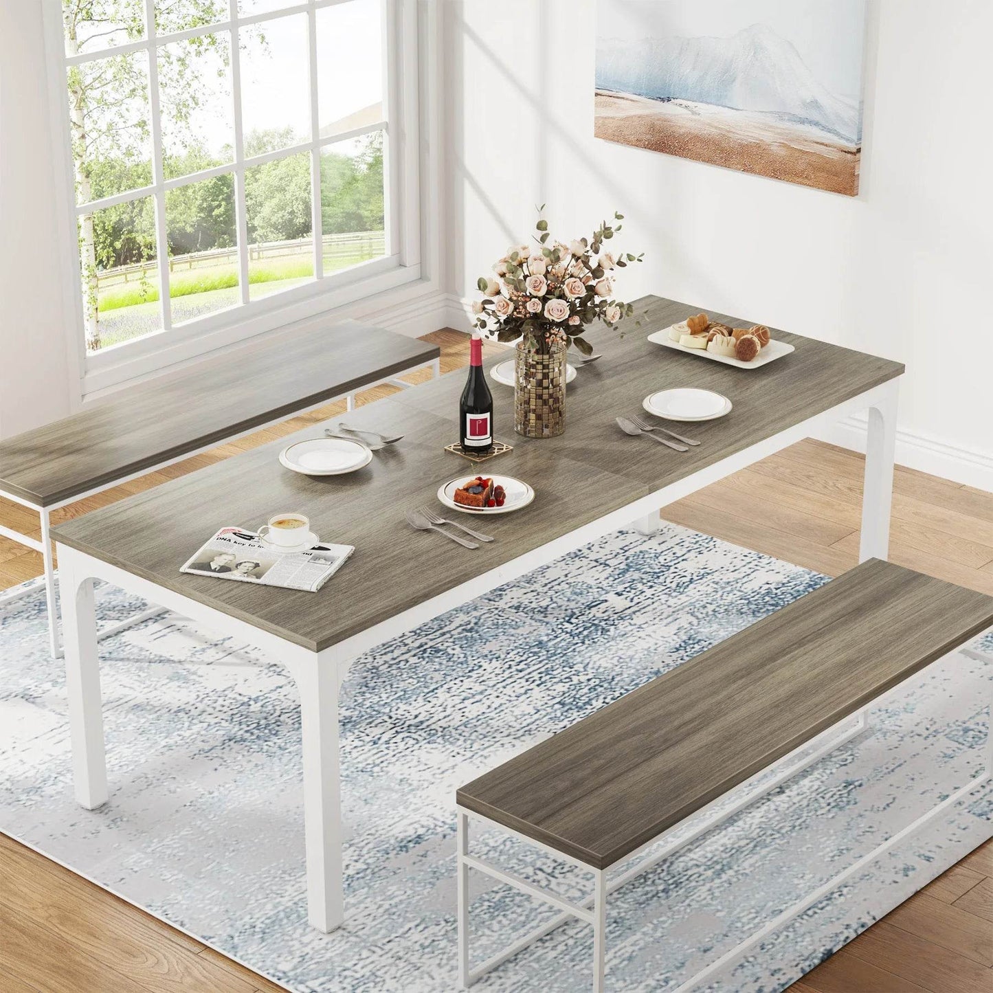 Tribesigns Dining Table for 6-8 People, 200cm - Loft&Timber