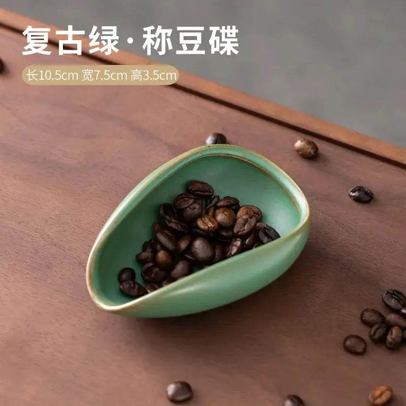 Ceramic Coffee Bean Dosing Cup Tray - Pottery Espresso Scoop for Precision Coffee Brewing - Loft&Timber
