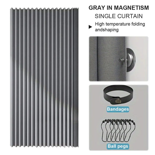 Foldable Magnetic Bathroom Curtain Waterproof