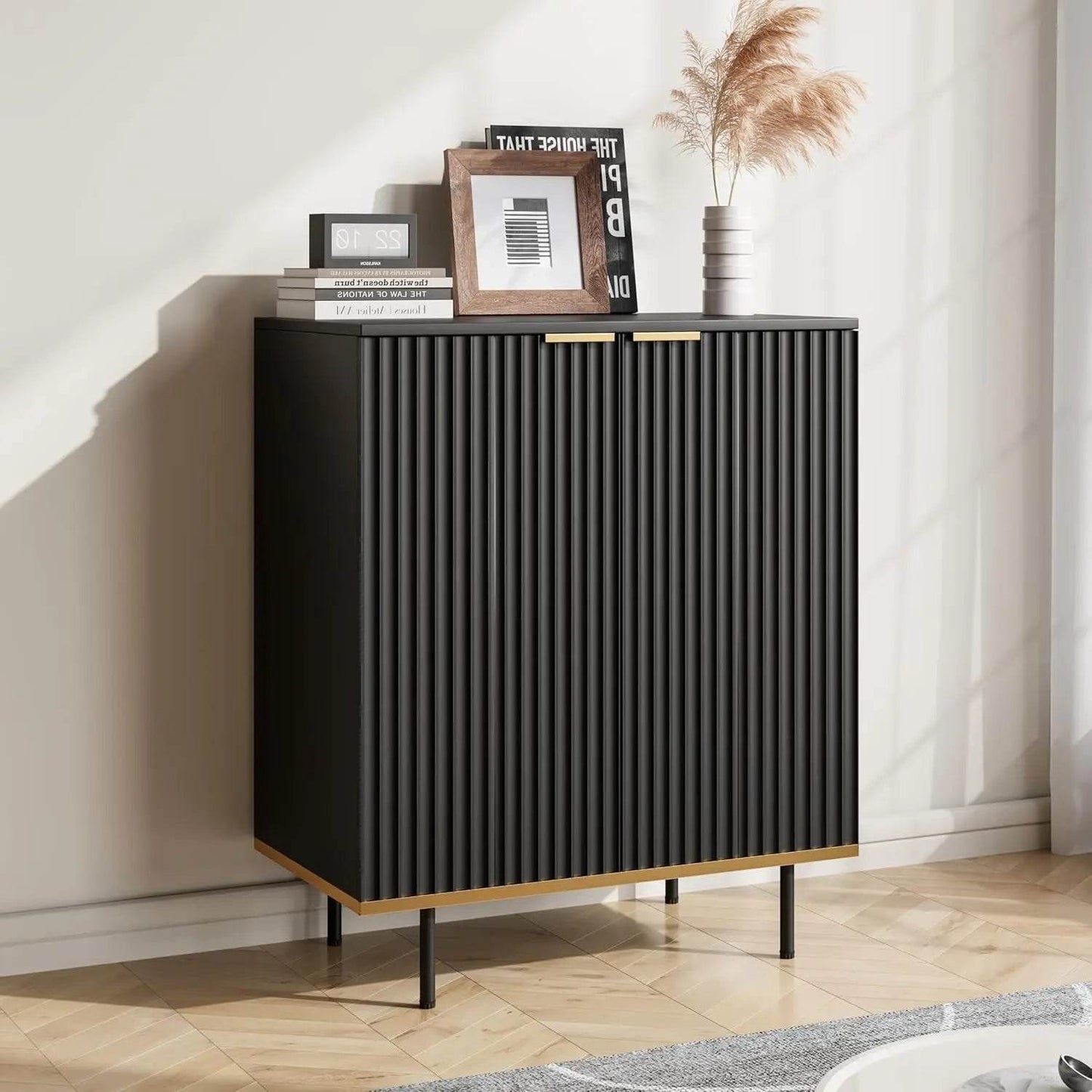 Fluted Sideboard Cabinet, 2 Door & 3 Drawer Design - Loft&Timber