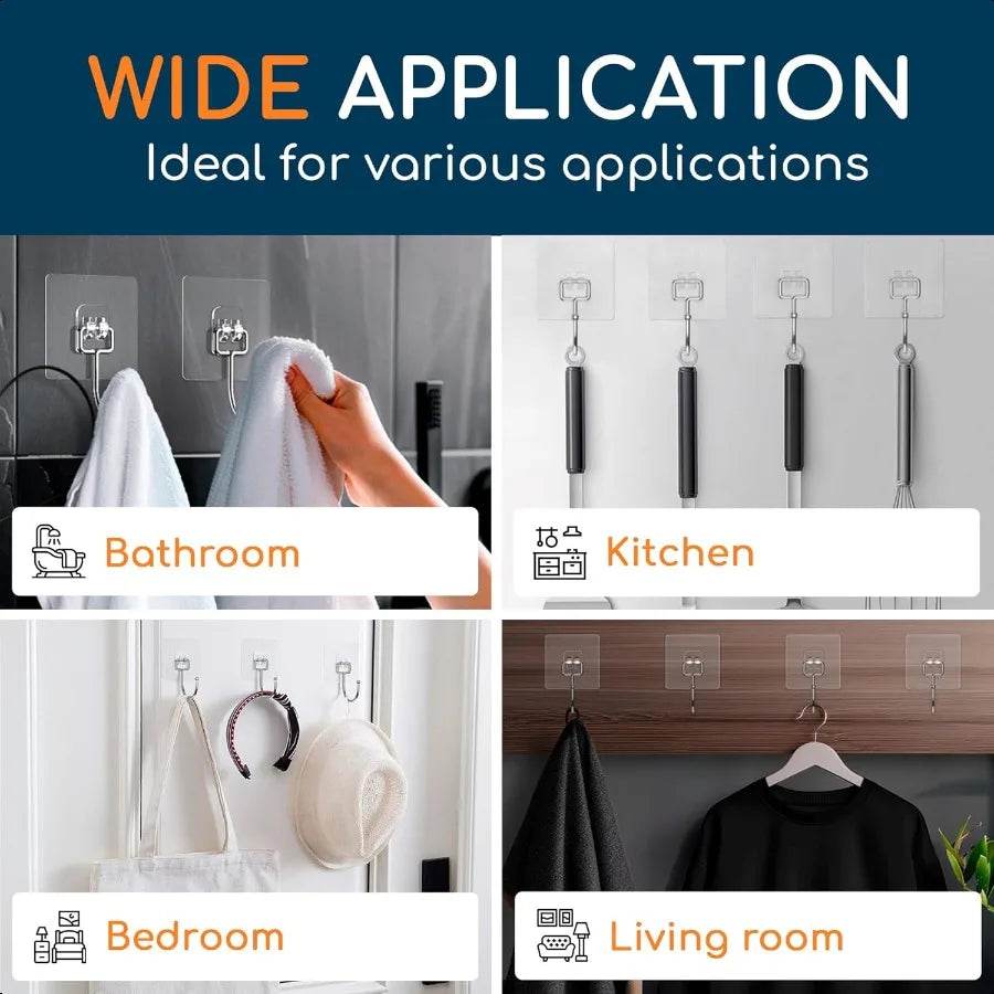 Adhesive Large Wall Hooks for Hanging Heavy Duty Holding 22 lbs - Loft&Timber