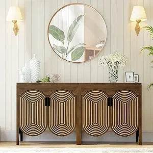 Fluted Sideboard Cabinet with Storage with Adjustable Shelves - Loft&Timber