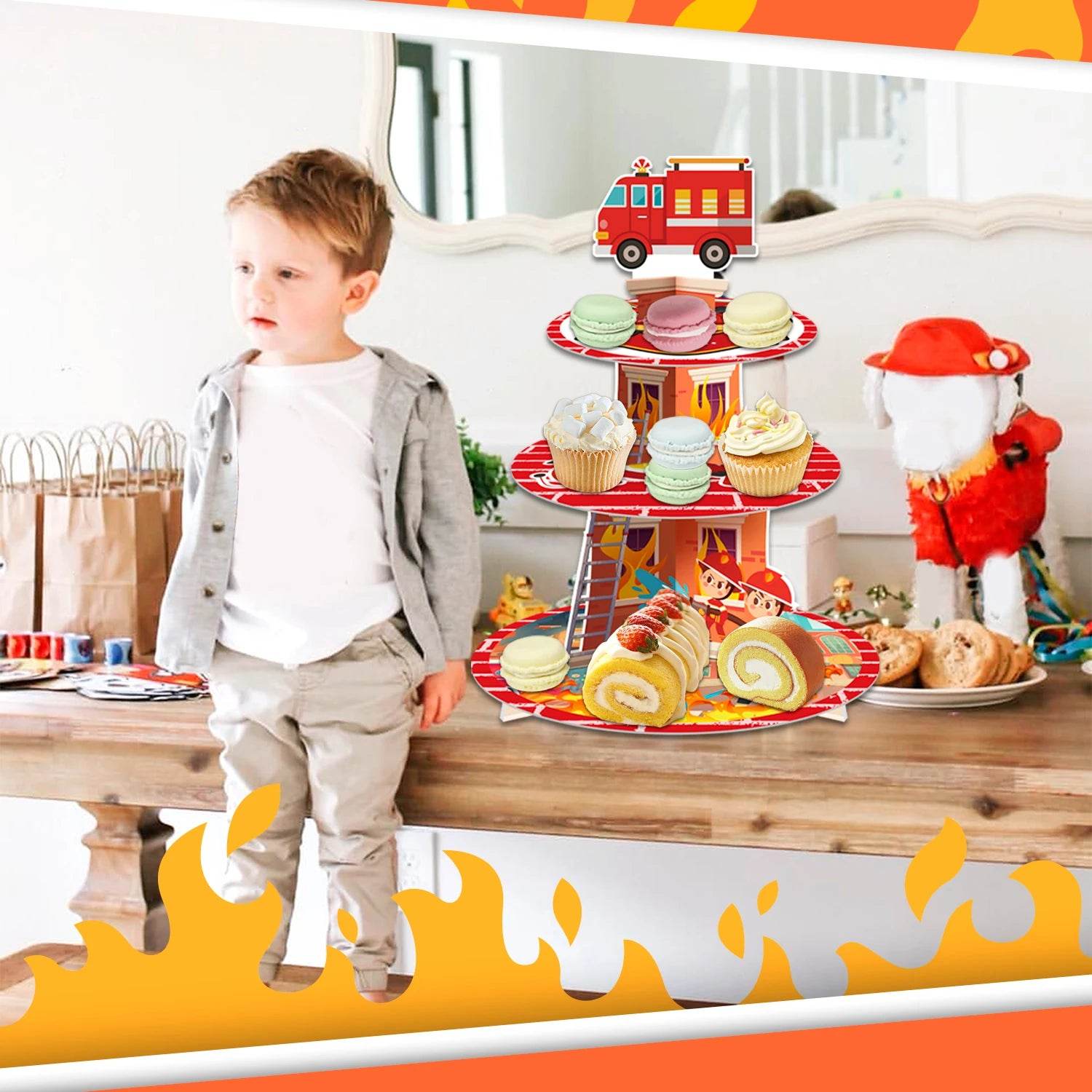 Firefighter Party Decoration Cupcake Stand - Loft&Timber