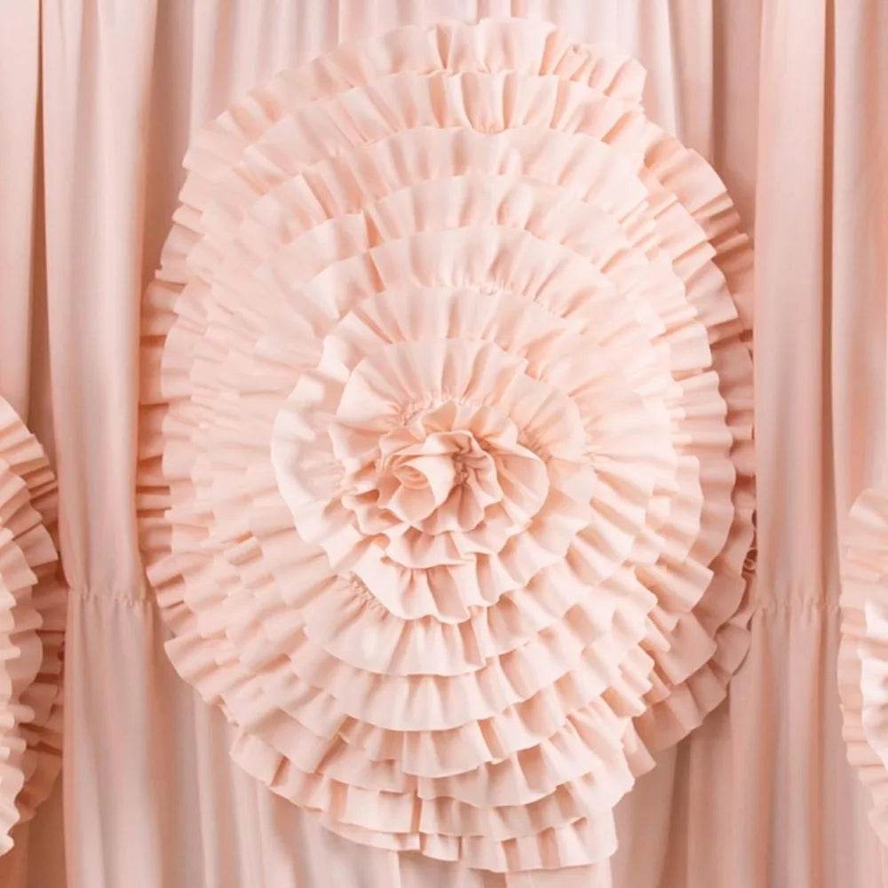 Serena 72 Wide x 72 Long Ruffled Shower Curtain in Blush Pink - Loft&Timber