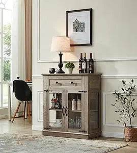 58'' Accent Buffet Credenza with 2 Glass Doors - Loft&Timber