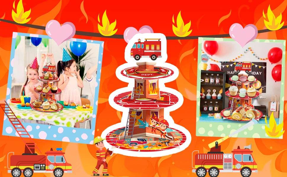 Firefighter Party Decoration Cupcake Stand - Loft&Timber