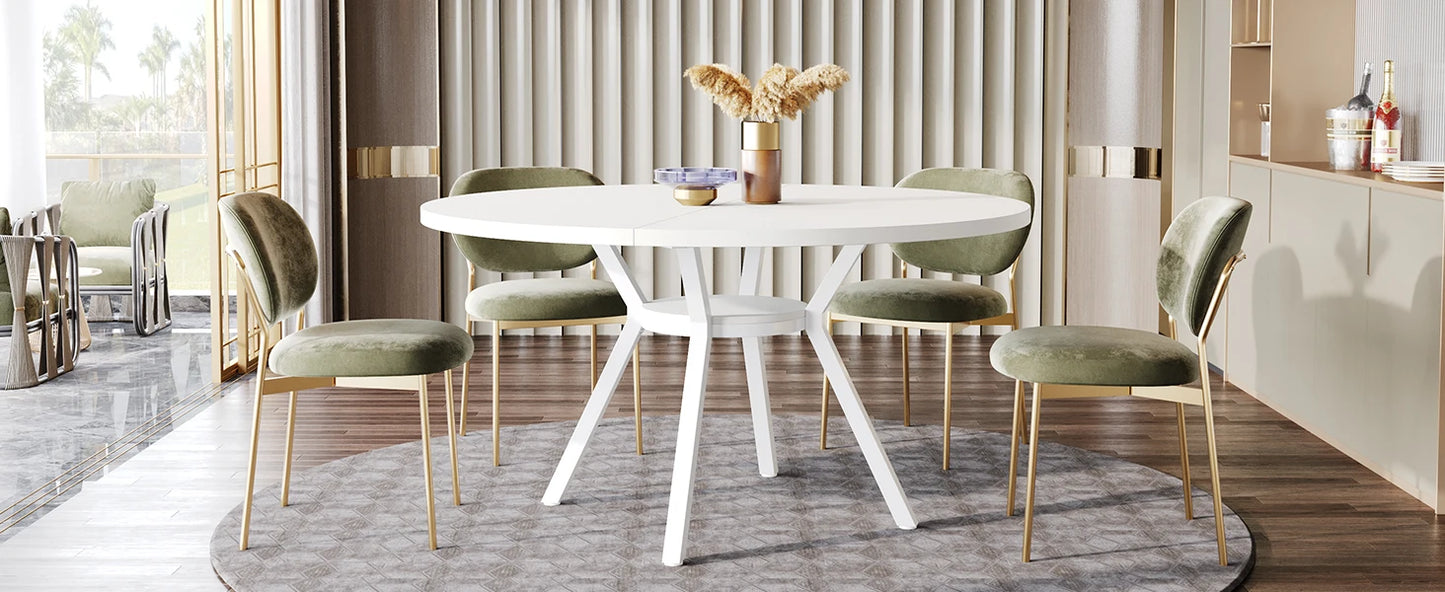 Tribesigns Round Dining Table for 4-6 People, 47" - Loft&Timber