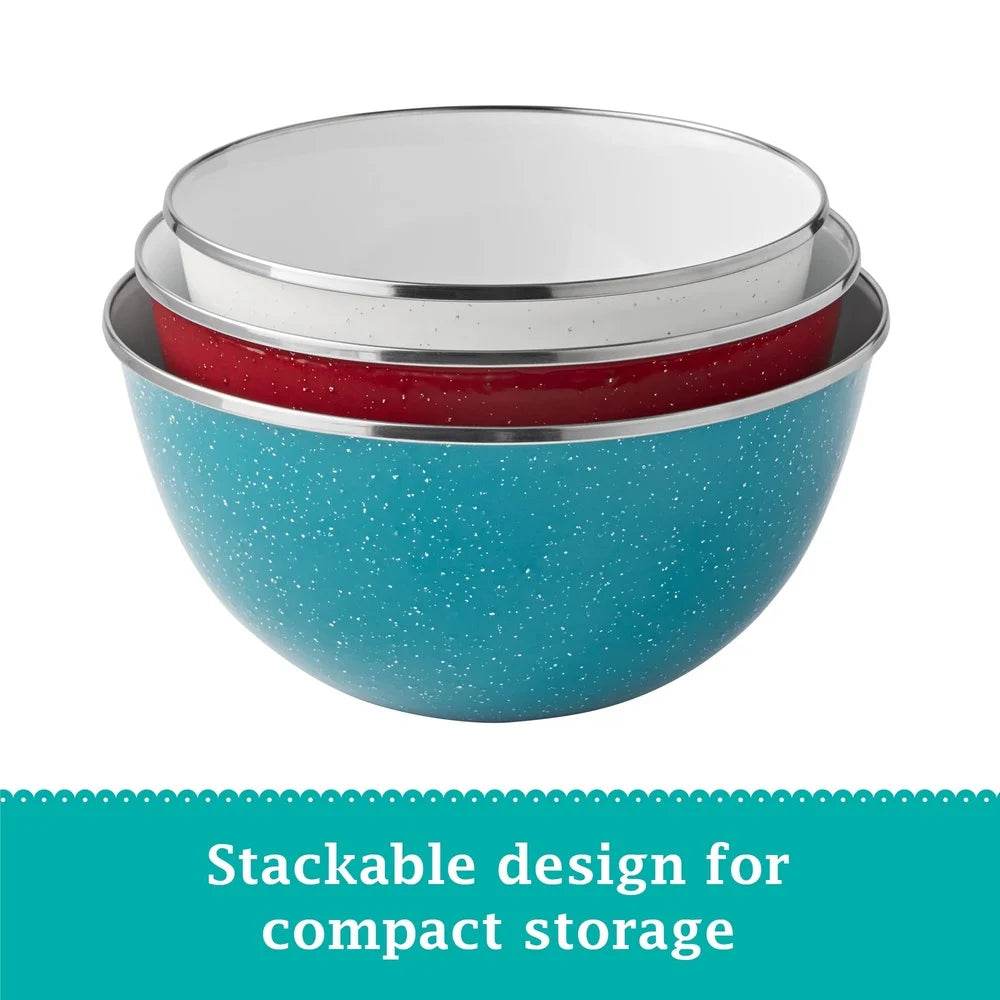 6 Piece Enamel Steel Mixing Bowls Set - Loft&Timber