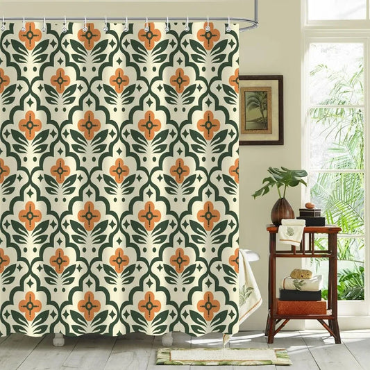 Vintage Boho Floral Shower Curtain